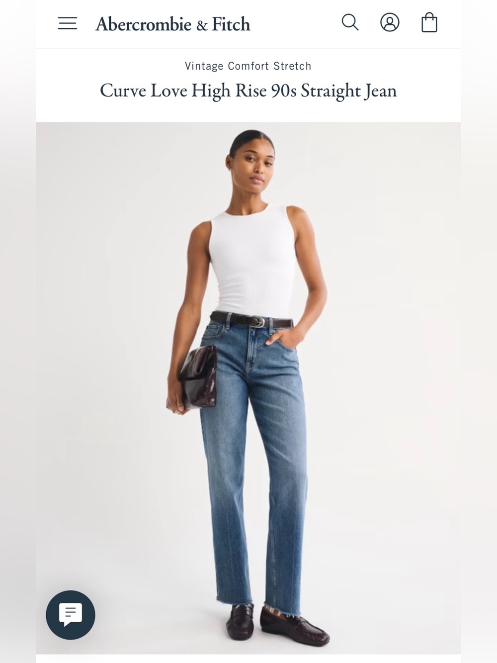 Abercrombie & Fitch Blue High-Rise Straight Jeans